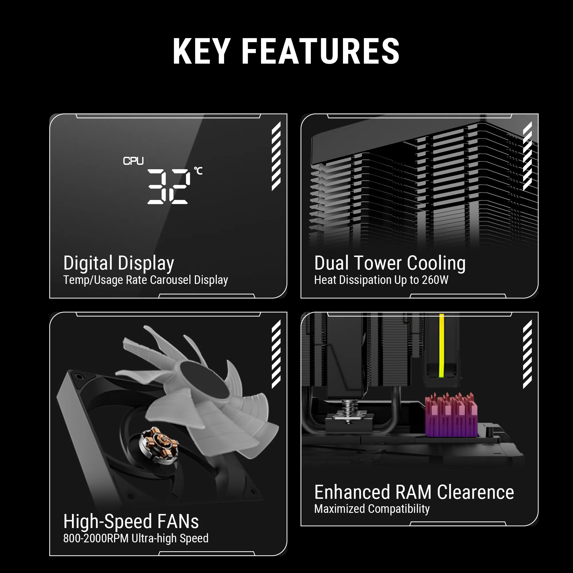 Ant Esports CPU Cooler Air V8 Digital ARGB view 8